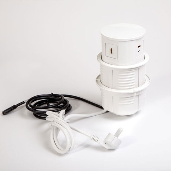 Rejtett elosztó konnektor MODULBOX IVH 2x230v - 2xUSB - 1xHDMI Fehér Rejtett elosztó konnektor MODULBOX IVH 2x230v - 2xUSB - 1xHDMI Fehér