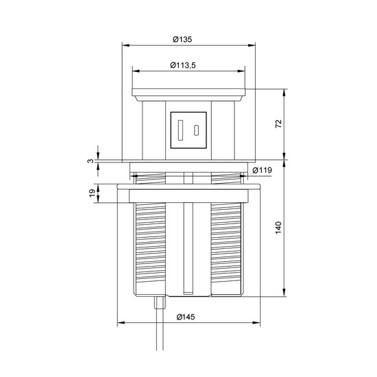 Rejtett elosztó konnektor MODULBOX IVH 2x230v - 2xUSB - 1xHDMI Fehér Rejtett elosztó konnektor MODULBOX IVH 2x230v - 2xUSB - 1xHDMI Fehér