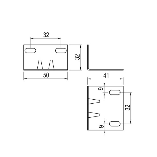 Sarok csatlakozó lemez 50x51x32mm