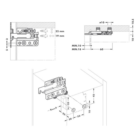 Szekrény függesztő CAMAR 801 02 Z1 IN SX 60×50×10 Balos Dübeles Szekrény függesztő CAMAR 801 02 Z1 IN SX 60×50×10 Balos Dübeles