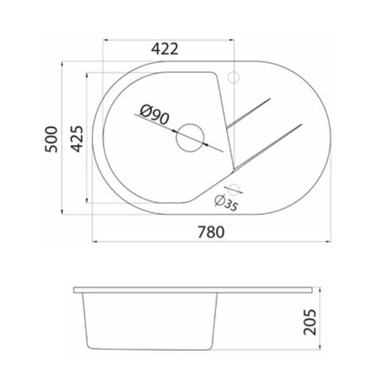 Vesta Plus XGranit Fehér mosogató 780x500/195mm 191589 Vesta Plus XGranit Fehér mosogató 780x500/195mm 191589