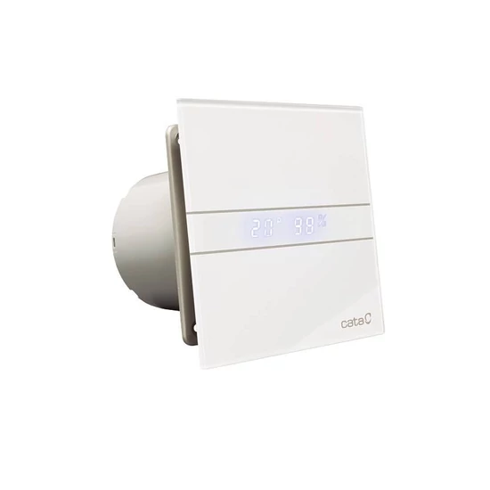 Cata E-100MTH ventilátor metakrilát előlappal, utószellőztető és páraérzékelő funkcióval, fehér