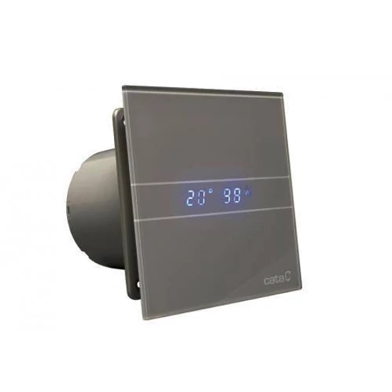 Cata E-100MSTH ventilátor metakrilát előlappal, utószellőztető és páraérzékelő funkcióval, szürke - A készlet erejéig rendelhető!