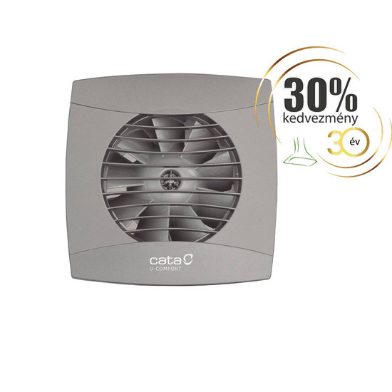 Cata UC-10 Timer Silver ventilátor utószellőztető funkcióval, pillangószeleppel, szürke Cata UC-10 Timer Silver ventilátor utószellőztető funkcióval, pillangószeleppel, szürke