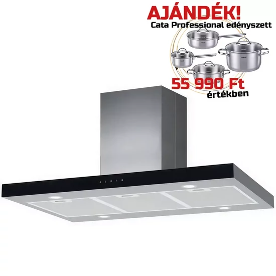 CATA - Páraelszívó Isla Legend 9010 XGBK + CATA Edényszett PROFESSIONAL