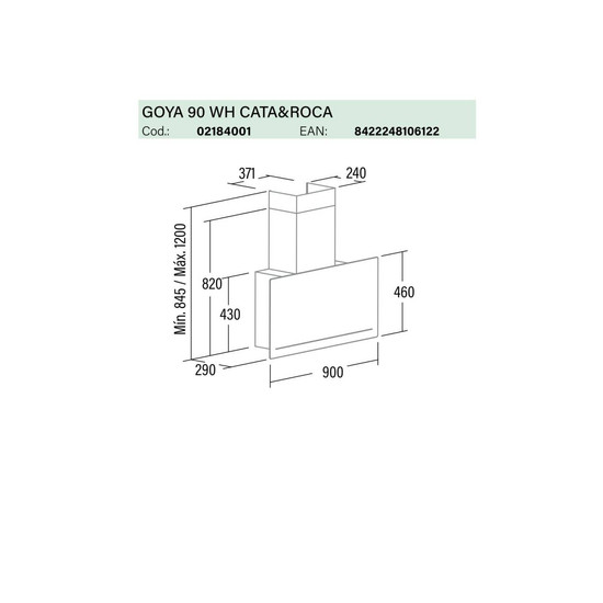 CATA - Páraelszívó GOYA 90 WH Can Roca CATA - Páraelszívó GOYA 90 WH Can Roca