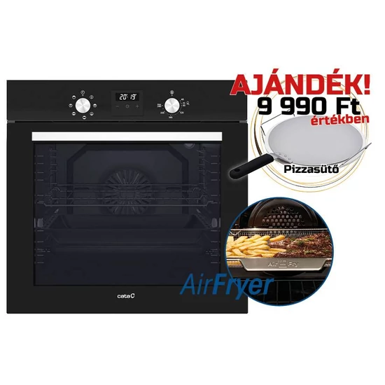 CATA - Beépíthető sütő MDS-8007 BK AirFryer + Ajándék pizzasütő szett és AirFryer sütőtálca