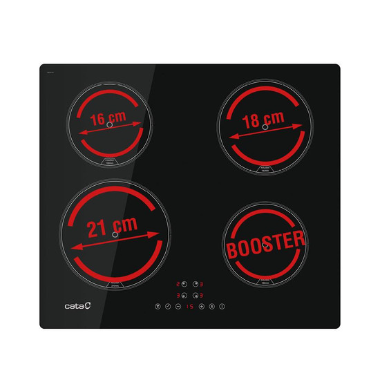 CATA - Beépíthető indukciós főzőlap IB-6324E2 BK Hob to Hood