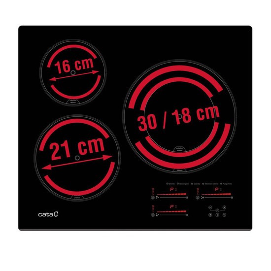 CATA - Beépíthető indukciós főzőlap INSB-6028 BK fekete Hob to Hood