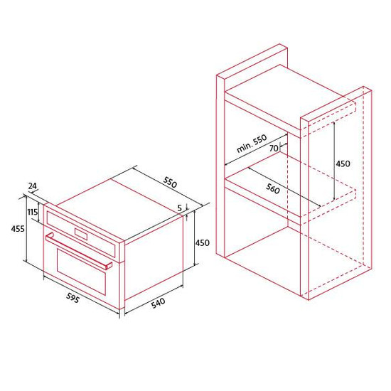 NODOR - Beépíthető sütő NorChef MO-4800 DB