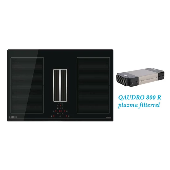 NODOR - NorCoock IS-N7220 BK indukciós főzőlap beépített elszívóval + plazma filter QUADRO 800 R