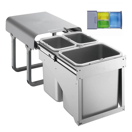 EKOTECH - Beépíthető hulladékgyűjtő EKKO FRONT 40 - 1x16 liter+2x8 liter