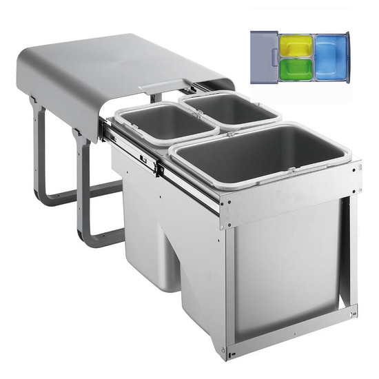 EKOTECH - Beépíthető hulladékgyűjtő EKKO FRONT 40 - 1x16 liter+2x8 liter