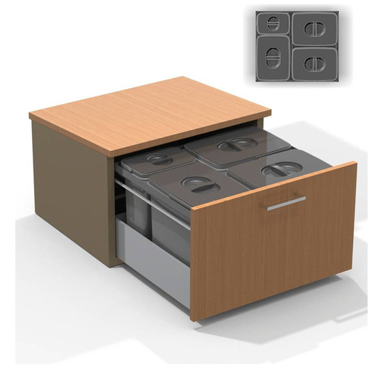 EKOTECH - Beépíthető hulladékgyűjtő JAZZ 60 - 3x12 liter+1x5 liter EKOTECH - Beépíthető hulladékgyűjtő JAZZ 60 - 3x12 liter+1x5 liter