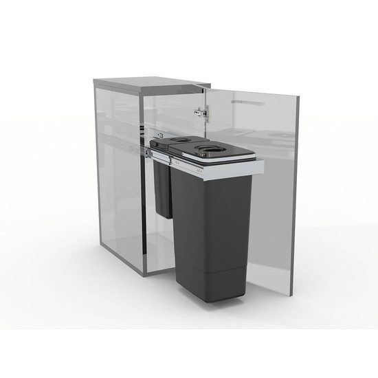 EKOTECH - Beépíthető hulladékgyűjtő SMART Inox 1x26 liter+1x7 liter lágyan záródó EKOTECH - Beépíthető hulladékgyűjtő SMART Inox 1x26 liter+1x7 liter lágyan záródó