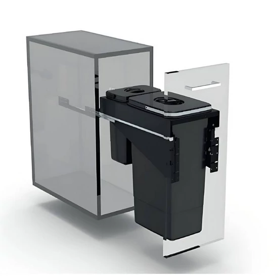 EKOTECH - Beépíthető hulladékgyűjtő FRONT 30 - 1x26 liter+1x7 liter 