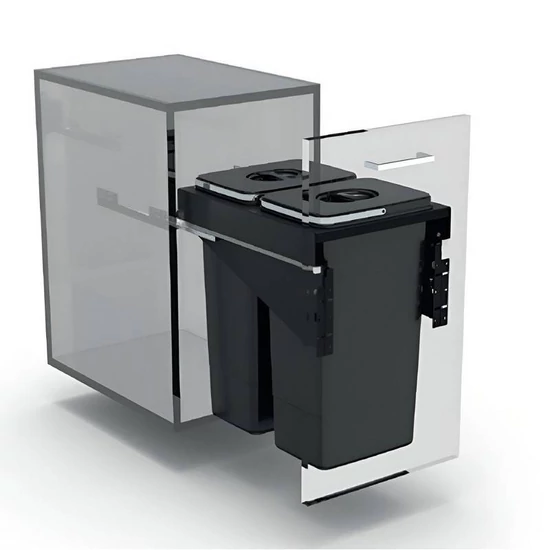 EKOTECH - Beépíthető hulladékgyűjtő FRONT 40 - 2x26 liter  