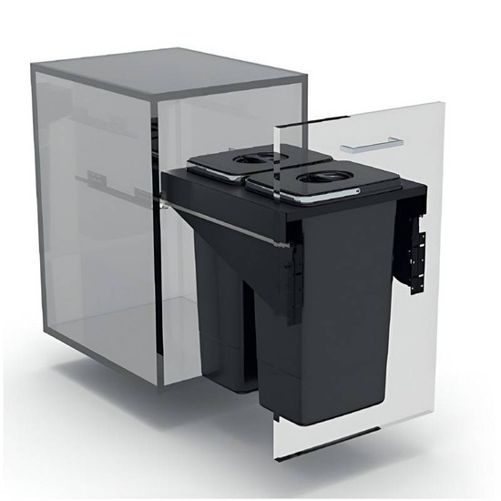 EKOTECH - Beépíthető hulladékgyűjtő FRONT 45 - 2x26 liter
