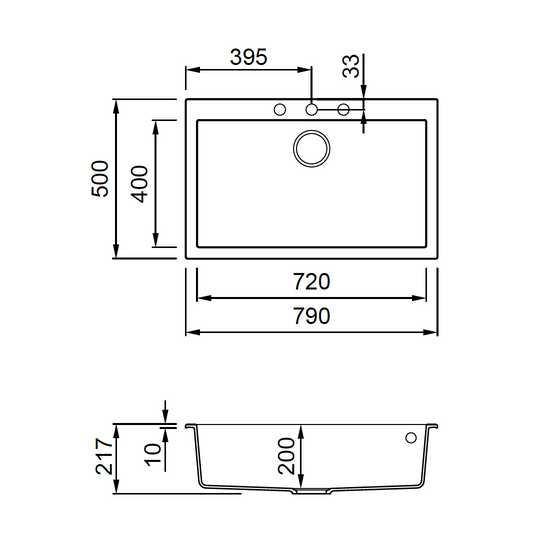 ELLECI - Mosogatótálca Quadra 130 79x50 Granitek 1 m. G39 Bianco soft ELLECI - Mosogatótálca Quadra 130 79x50 Granitek 1 m. G39 Bianco soft