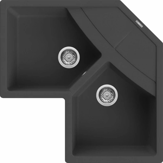 ELLECI - Gránit mosogatótálca Unico CORNER sarok G59 Antracit