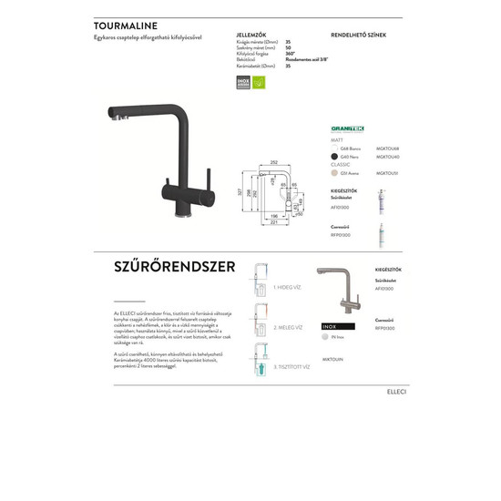 ELLECI - Csaptelep Tourmaline G68 bianco