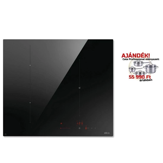 ELICA - Beépíthető indukciós főzőlap RATIO CONNEX 603 PLUS BL + CATA Edényszett PROFESSIONAL - A készlet erejéig rendelhető!