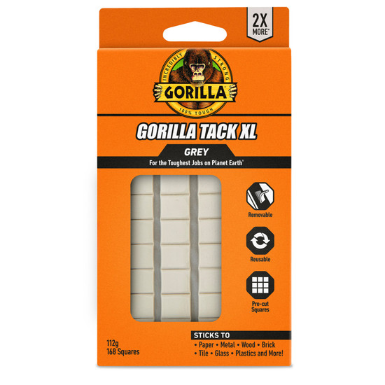 Gorilla Tack XL Gyurmaragasztó Kockák Újrahasználható 168db/csomag Gorilla Tack XL Gyurmaragasztó Kockák Újrahasználható 168db/csomag