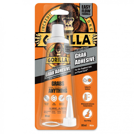 Gorilla HEAVY DUTY GRAB Extra Erős Építési Ragasztó - 80ml tubus Gorilla HEAVY DUTY GRAB Extra Erős Építési Ragasztó - 80ml tubus