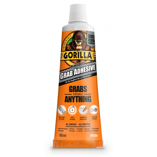 Gorilla HEAVY DUTY GRAB Extra Erős Építési Ragasztó - 80ml tubus Gorilla HEAVY DUTY GRAB Extra Erős Építési Ragasztó - 80ml tubus