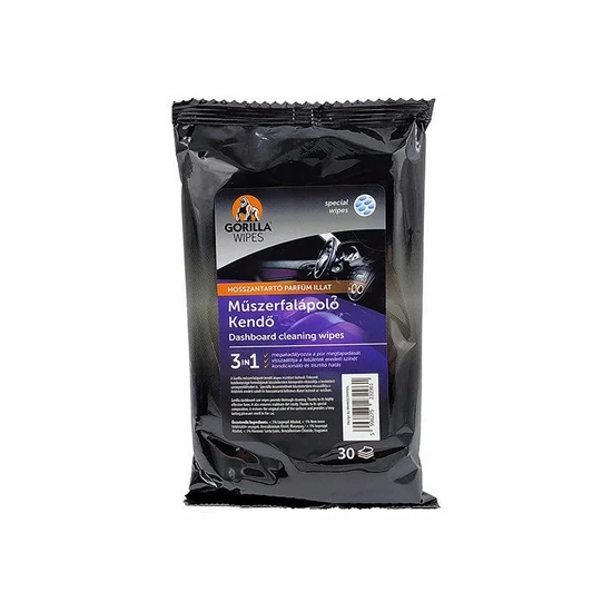 Gorilla Wipes műszerfalápoló kendő 30db/csomag