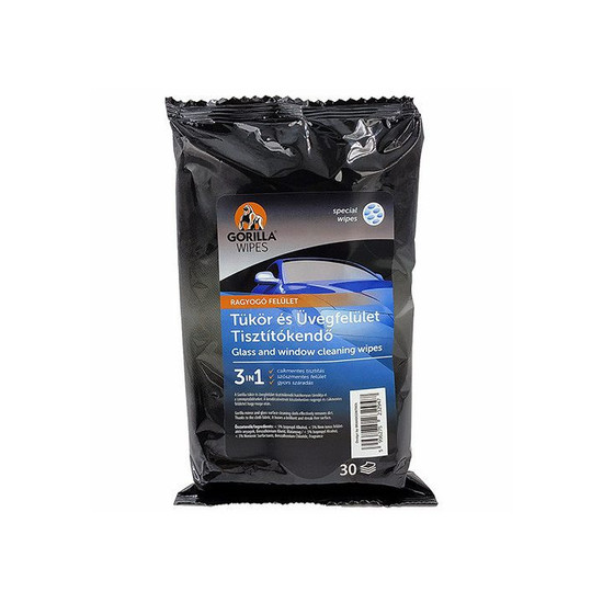 Gorilla Wipes tükör és üvegfelület tisztítókendő 30db/csomag Gorilla Wipes tükör és üvegfelület tisztítókendő 30db/csomag
