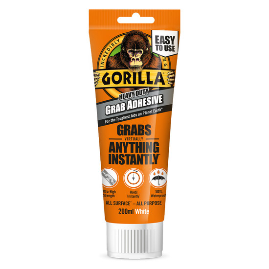 Gorilla HEAVY DUTY GRAB Extra Erős Építési Ragasztó - 200ml tubus Gorilla HEAVY DUTY GRAB Extra Erős Építési Ragasztó - 200ml tubus