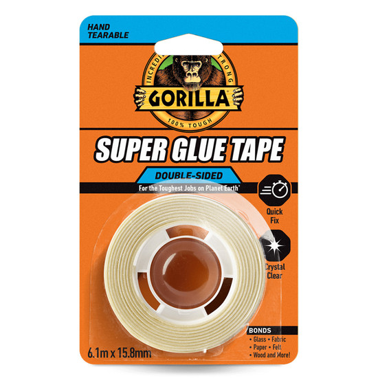 Gorilla SUPER GLUE Tape Kristálytiszta Kétoldalas Ragasztószalag 15,8mm x 6,1m Gorilla SUPER GLUE Tape Kristálytiszta Kétoldalas Ragasztószalag 15,8mm x 6,1m