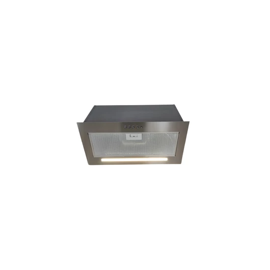 OPERIS PLUTO PLUS inox beépíthető páraelszívó, 3 fokozatú nyomógomb, 255-630 m3/h, 53-70 dB, 40 cm-es LED csík, 150 mm csatlakozócsonk, Energiaosztály