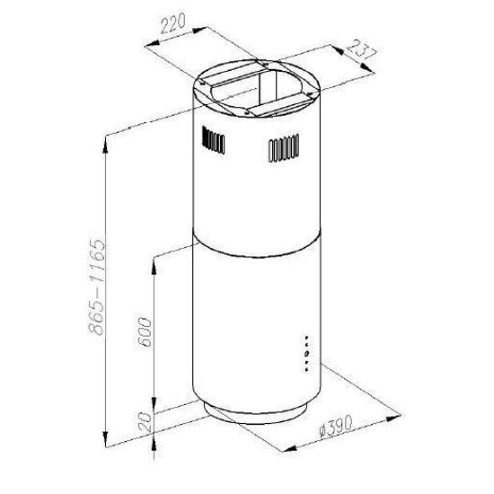 OPERIS CYLINDER I 38 fekete sziget páraelszívó