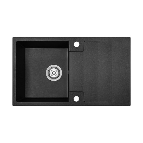 RIO 1CS egymedence csepptálcás gránit fekete mosogató szifonnal, 76x44x17,5 cm RIO 1CS egymedence csepptálcás gránit fekete mosogató szifonnal, 76x44x17,5 cm