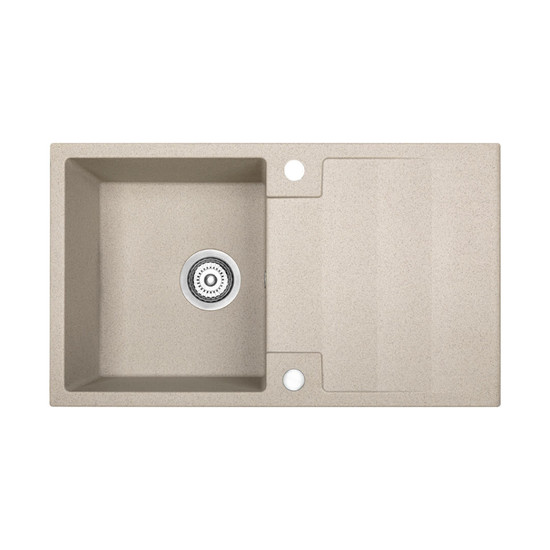 RIO 1CS egymedence csepptálcás gránit bézs mosogató szifonnal, 76x44x17,5 cm RIO 1CS egymedence csepptálcás gránit bézs mosogató szifonnal, 76x44x17,5 cm