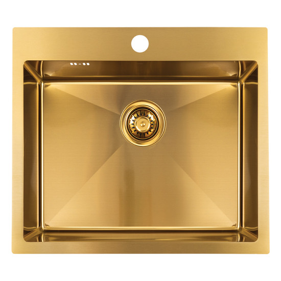 LAVEO MALAWI arany színű beépíthető inox mosogató szifonnal, 50x58x20 cm LAVEO MALAWI arany színű beépíthető inox mosogató szifonnal, 50x58x20 cm