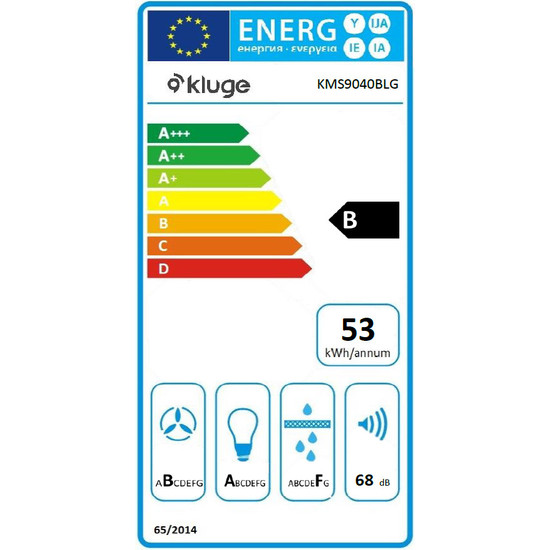 Kluge fali döntött üveg fekete páraelszívó, 90cm Kluge fali döntött üveg fekete páraelszívó, 90cm