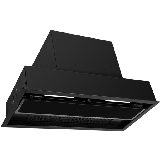 Kluge beépíthető fekete páraelszívó, 60cm, kihajtható fekete üvegpanel Kluge beépíthető fekete páraelszívó, 60cm, kihajtható fekete üvegpanel