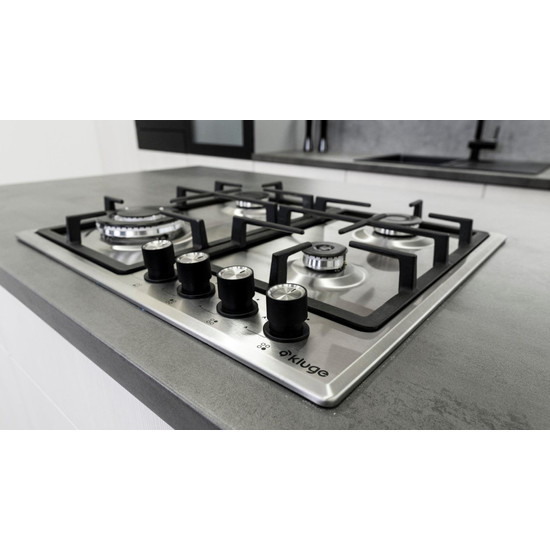 Kluge beépíthető gáz főzőlap, 60 cm, inox, WOK égő Kluge beépíthető gáz főzőlap, 60 cm, inox, WOK égő