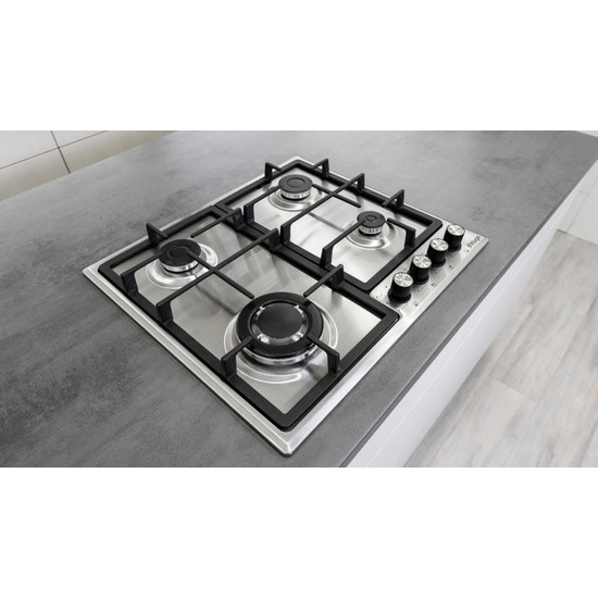 Kluge beépíthető gáz főzőlap, 60 cm, inox, WOK égő Kluge beépíthető gáz főzőlap, 60 cm, inox, WOK égő