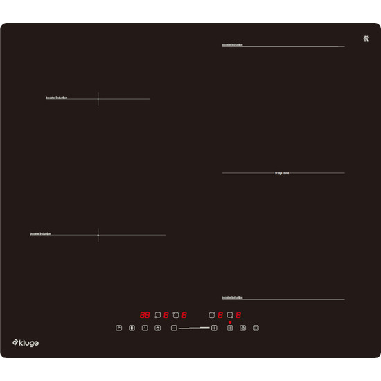 Kluge beépíthető indukciós főzőlap, 60cm, fekete ü., Bridge zóna