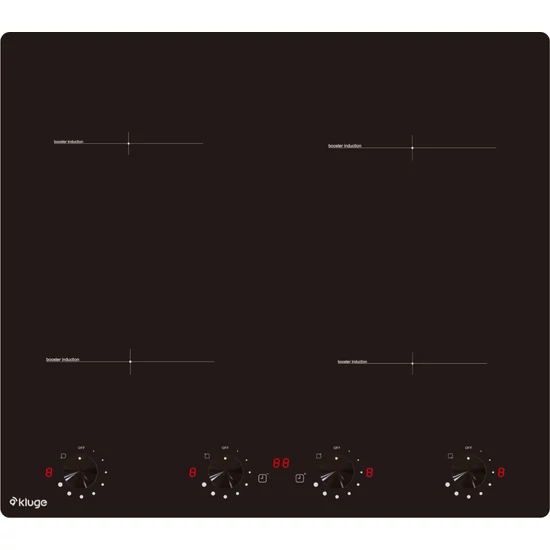 Kluge beépíthető indukciós főzőlap, 60cm, fekete ü., forgógombos