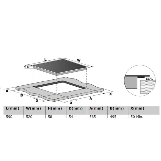 Kluge indukciós főzőlap, 60cm, m.f., fekete ü. Kluge indukciós főzőlap, 60cm, m.f., fekete ü.