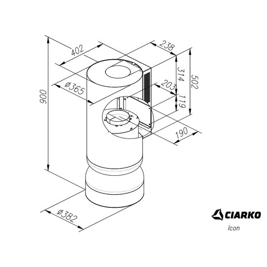 Ciarko Design ICON antracit fali páraelszívó