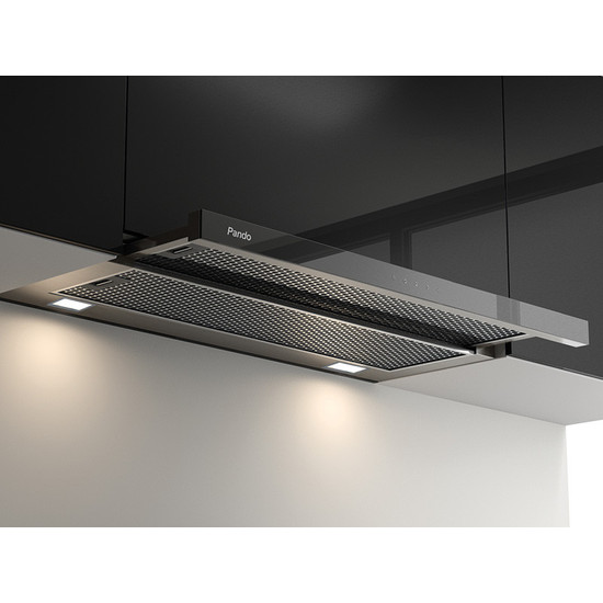 Pando IES/60 inox/fekete üveg érintősz. teleszkópos páraelszívó Pando IES/60 inox/fekete üveg érintősz. teleszkópos páraelszívó