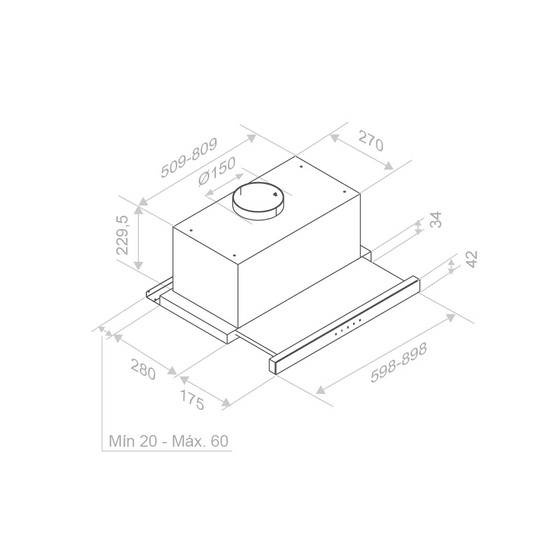 Pando IES/90 inox/fehér üveg érintősz. teleszkópos páraelszívó Pando IES/90 inox/fehér üveg érintősz. teleszkópos páraelszívó