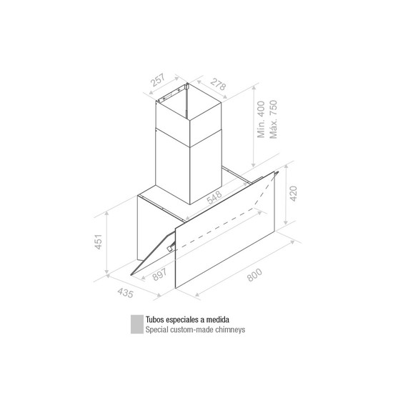 Pando P-730/90 fekete üveg SEC PLUS döntött páraelszívó Pando P-730/90 fekete üveg SEC PLUS döntött páraelszívó