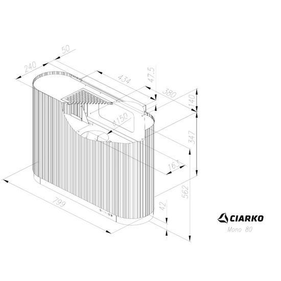 Ciarko Design MONO 80 cm Rose Gold fali páraelszívó Ciarko Design MONO 80 cm Rose Gold fali páraelszívó